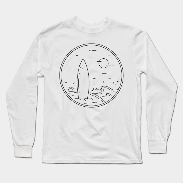 Summer Surfing Long Sleeve T-Shirt by polkamdesign